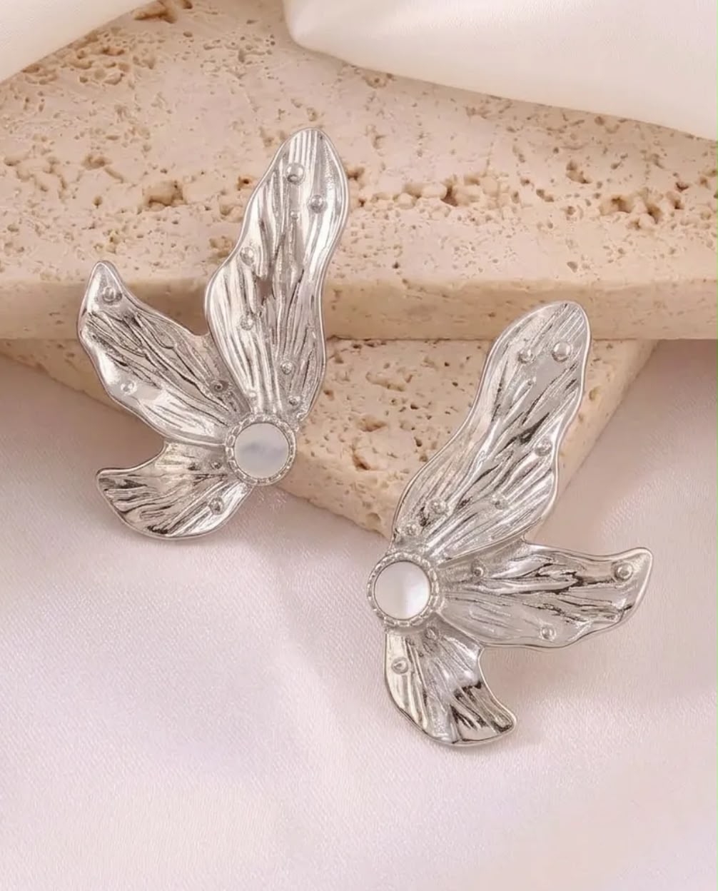 VİP Silver Wings Yaprak Çelik Küpe