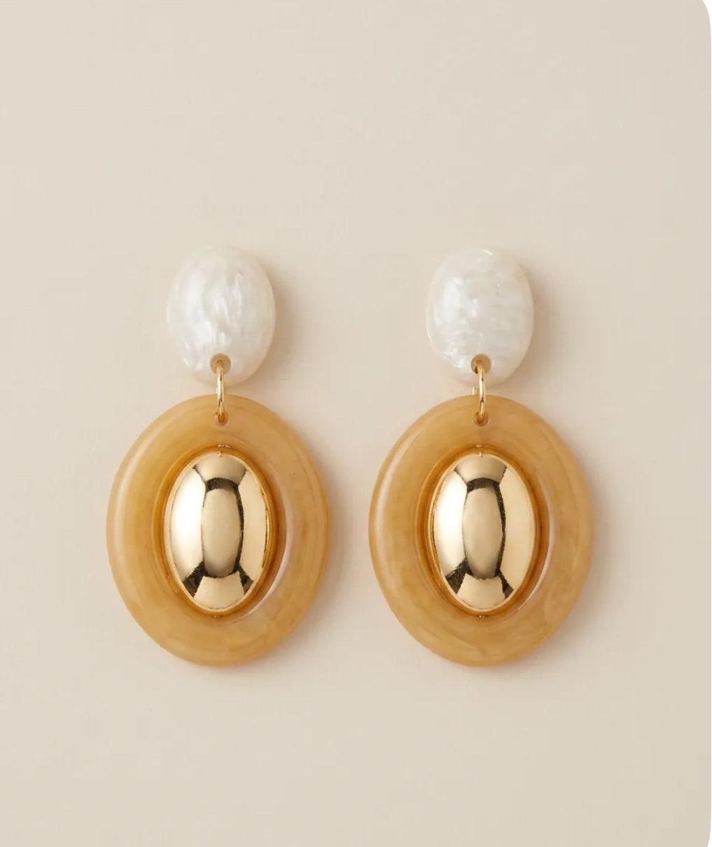 Marka Model Gold Detaylı Oval Küpe