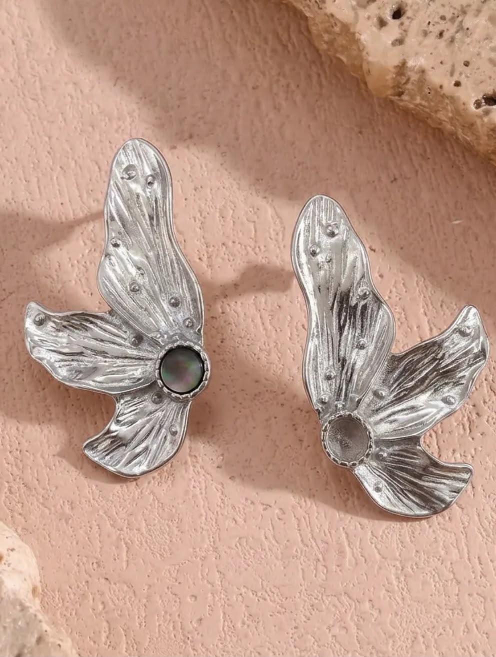 VİP Silver Wings Yaprak Çelik Küpe